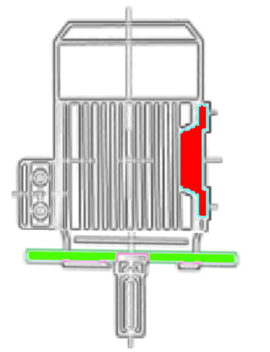 Motor 45 kW, 4-polig, 225M, V15, 50Hz, 360V, IE4 SuPremE mit Adapterplatte für PDRV2